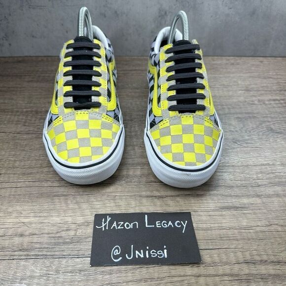 Vans~Women’s~Low Pro Old School Checkerboard~Yellow & Grey Men's 5.5 / Women's 7 - Picture 3 of 8